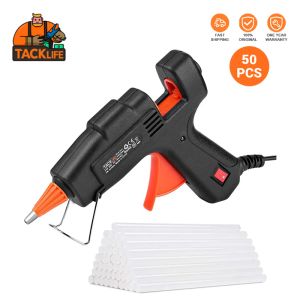 Gun Tacklife Mini Hot Glue Gun 20w with 50/60 Pcs Eva Glue Sticks Flexible Trigger High Temp Overheating Protection Ggo20ac/ggo21ac