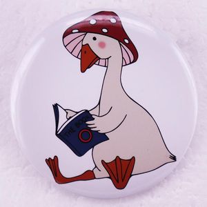 Mushroom hat goose tinplate brooch Cute Anime Movies Games Hard Enamel Pins Collect Cartoon Brooch Backpack Hat Bag Collar Lapel Badges