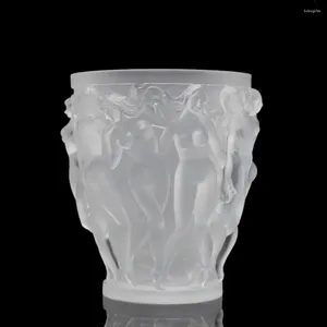 Vasen 24 cm Big Crystal Liuli Vase Rundkörper Frau Glassornamente Modell mit Figuren Beine Mädchen für Home Wedding Gift