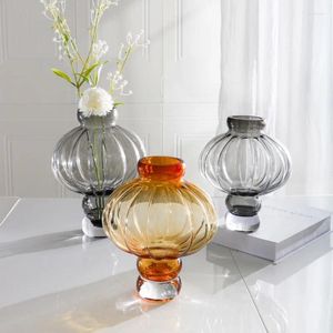 Vasos lanternas nórdicas Cristal Flores frescas Decorações hidropônicas Vaso de vidro da sala de estar