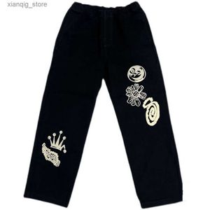 Jeans masculinos 2023 Novo clássico de coco de coco de coco bordado de praia calça calça jeans de algodão com conforto jeans s-xl #108 l49
