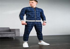 MEN039S Tracksuits 2021 Past Track Like Track Suit Sportswear Lattice3D Baskı Ekleme Twopiece Run Fitness Giysileri Erkek Aut5886304