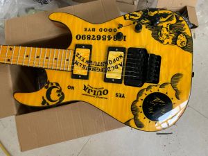 Cables Custom Shop KH2 OUIJA Electric Guitar Yellow Kirk Hammett Signature Ouija Guitar Gratis fraktmåne och Star Inlays Guitar