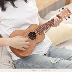 Askı 23 inç konser ukulele 4 String naylon string hawaii gitar maun bedava çanta capo ip kayışları 21 inç soprano ukulele