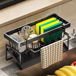 Kitchen Storage 1pc Rag Holder Sponge Drain Basket Rack For Brush Towel Hand Sanitizer Bathroom And Supplies Items