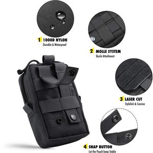 Tattico MOLLE EDC Caspa per cuscinetto Picco di utility Pacchetto di utility per iPhone 14 Pro Max/13 Pro Max/12 Pro Max/11 Pro Max/XS Max