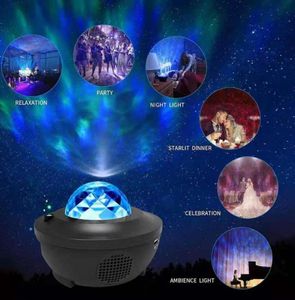 Galaxy Star Projection Lampe Bunte Starry Sky Projector Light Voice Control Bluetooth LED -Lautsprecher Nachtbirne Weihnachtsgeschenke Kid5252410