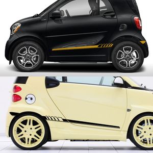 2pcs Cars Sports Sports Sports Sports Sports Automobile Waist Line Decals Acessórios automáticos para Smart Fortwo Body Wrap Decors Sheet Roll Film