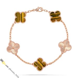 Van Clover Bracelet & Laser Pattern Designer Bracelet for Women 18K Gold Jewelry Titanium Steel Gold-Plated Never Fade Not Allergic, Store/21890787