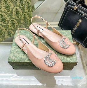 Dress Ballet Flats Designer Women Mary Jane Sandals Patent Leather Single Comfort Loafers Slides Round Girls Shoes