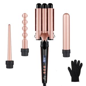 5-1 Multifunctional automatic hair curling iron with interchangeable head accessories and styling straightening comb 240408