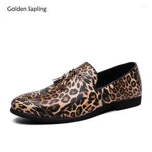 Scarpe casual golden liopard mocassini leopardo di moda festa di moda comode piatti di guida comodi piatti per il tempo libero slip su mocassini