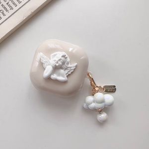 Samsung Galaxy Buds Pro/Live Soft TPU Anti-Fall Beige Earphone Case for Galaxy Buds Pro 2カバーのかわいい天使ケース