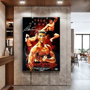 Bloodsport 1988 Vintage Movie Jean-Claude Kungfu Filmplakat und Drucke Malerei Kunst Wandbilder für Wohnzimmer Wohnkultur