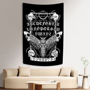 Tapeçaria de tapeçaria do mal Satanic Satânica OUIJA Placa impressa Hippie Wall Hanging Room Decoração Domeritório Party Background Sofá cobertor