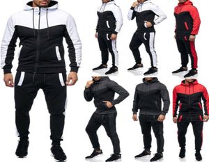 Spodnie z kapturem Zestawy dresowe jogging bressuit aktywne odzież męska mens z kapturem bluzy joggery zestaw jesiennych zimowych siłowni Aktywne zużycie 7292706