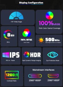 Wisecoco 2.5K 2560X1600 9 inç Raspberry Pi 4 Dokunmatik Ekran Taşınabilir Mini Monitör USB C HDMI Dizüstü Bilgisayar MacBook PC Telefonu