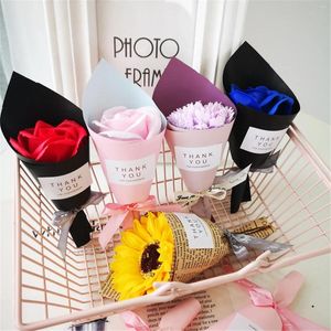 Decorative Flowers 1pc Mini Handmade Soap Flower Bouquet Valentines Day Gift For Friends Wedding Home Decorations Rose Party Gifts