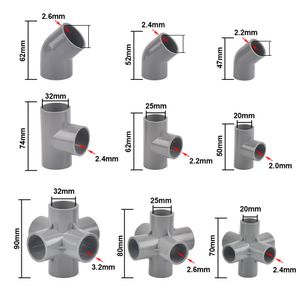 Diâmetro interno 20 25 25 mm PVC TUBO CONECTOR DE TUBO DO COLO DE COLO DE ÁGUA ADAPTADOR DE TUBO DE ÁGUA HOME DIY TUBO 3 4 5 6 MANEIRAS