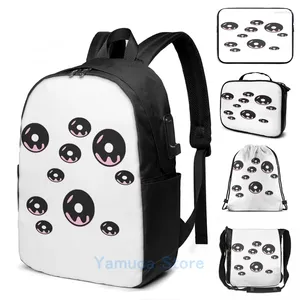 Backpack Funny Graphic Print All Over Chocolate Donut USB Charge Men School Bags Women Bag Travel Laptop
