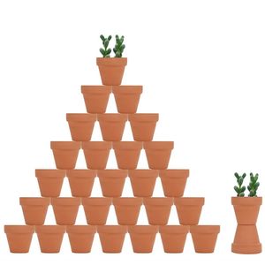 32 PCS 2.2 Terra Cotta Pots Pottery Planter Cactus Prots Pots وعاء عصاري مع فتحة الصرف- كبيرة للنباتات 240329