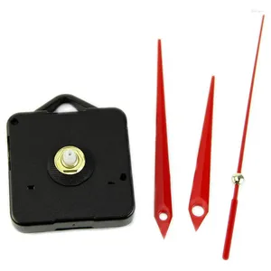 Klockor tillbehör DIY Red Mute Hands Quartz Clock Movement Mechanism Parts Kit Reparationsverktyg