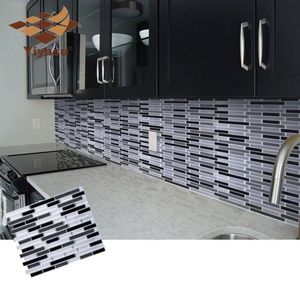 Mosaico Automínio Autal adesivo Backsplash Adesivo de parede Vinil Decoração da cozinha da cozinha Diy3894728