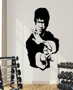 Kung fu estrela Bruce Lee adesivos de alta qualidade adesivos de parede Arte decoração de decoração de quarto de parede de papel de parede de papel de parede2758224