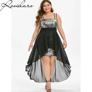 Lässige Kleider plus Größe Frauen Kleidung Paillette sexy High Split Corsett 2024 Sommer Streetwear Party Abendkleid Kleid 3xl 4xl 5xl