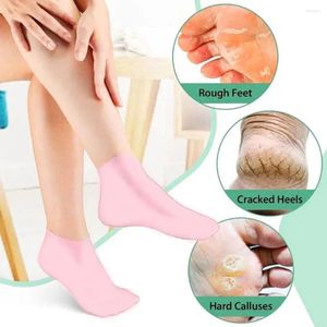 Women Socks Silicone Moisturizing Spa Gel Heel Foot Care Cracked Dead Skin Remove Protector Pain Relief Pedicure Tools