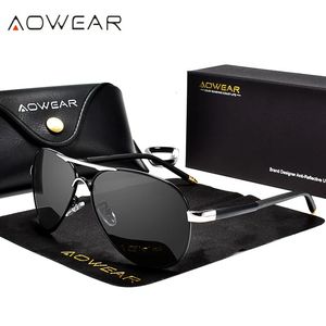 AOWEAR Brand Designer Polarized Sunglasses Men Aviation Coating Mirror Sun Glasses for Man Women oculos gafas lentes de sol 240411