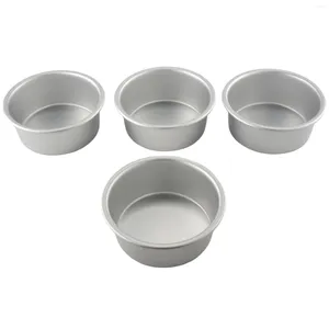 Baking Moulds 4 Inch Small Cake Pan Set Of Round Pans Tins Bakeware For Mini Pizza Quiche Non Toxic & Healthy