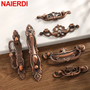 Naierdi Zinc Alloy Vintage Furniture Handle European Bronze Classical Antique Cabinet Handtag Drags för köksskåp