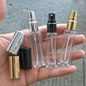 Bottiglie di stoccaggio 10 ml Perfume Viaggiata per piccole dimensioni Postazione di vetro quadrato trasparente vuoto