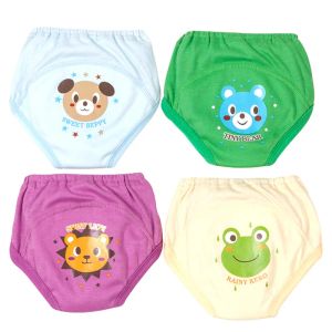 Trousers 4 PCS/Lot Potty Training Pants Baby Learning Underwear Nappies for Toddler Boy Girl Panties Reusable Washable Cotton Diapers