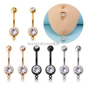 Magknappringar diy smycken tillverkning leveranser fynd hänge navel stud rostfritt stål skivstång piercing kropp smycken