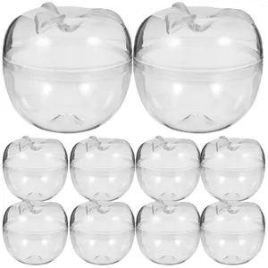 Take Out Containers 10pcs Apple Shape Storage Candy Boxes Filled