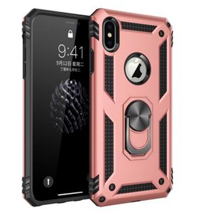 Stoßdämpfer Panzerhülle für iPhone x 7 8 6s Magnetisch Metallringhalter Stand Phone Coque für iPhone und Samsung A20 A50 S20U4247612