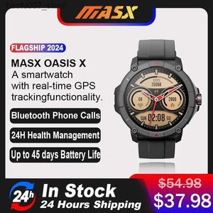 Wristwatches Masx Oasis X Premium GPS Inteligentny wyświetlacz Alexa Ultra HD z wbudowanym w GPS Hi Fi Bluetooth Telefon dzwoniący do sportów wojskowych