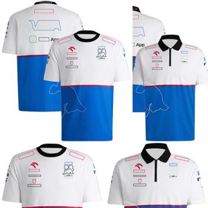 T-shirt da uomo 2024 F1 T-shirt da uomo Formula 1 T-shirt a collo casual con zip polo con zip polo fan della maglietta sportiva