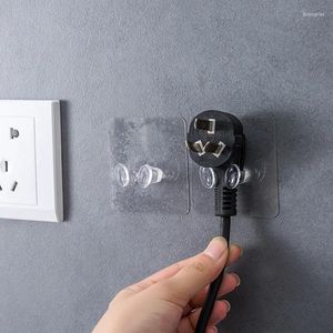 Hooks 10st Hook Socket Holder Power Plug Hanger Gadgets förvaring Kök Tillbehör Badrumsarrangörer Självhäftande vägg hängande