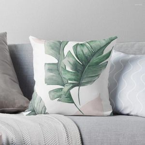 Pillow Palm Leaves Green And Pink Throw Cases Sofa Covers For Living Room Cover Luxury