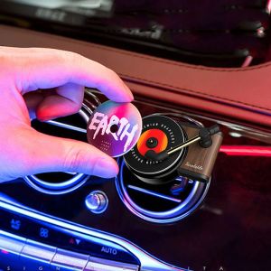 Car Air Outlet Aromatherapy Fragrance Car Interior Ornaments Spinning Vintage Record Player Perfume Long Lasting Fragrant
