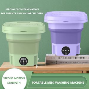 Machines 6.5/8L Foldable Washing Machine Portable Socks Underwear Panties Retractable Household Washing Machine 3 Model With Spinning Dry