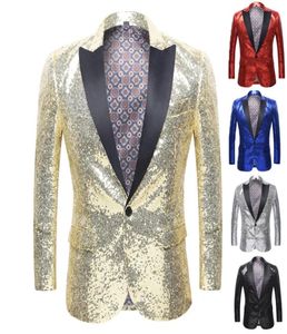 Più recenti paillettes per uomini di moda blazer party show elegante abito solido blazer business da matrimonio per la festa per esterni camicetta 6410808