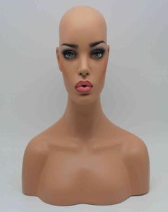 New Item Realistic Female Black Fiberglass Mannequin Dummy Head Bust For Lace Wig And Jewelry Display EMS Ship7321491