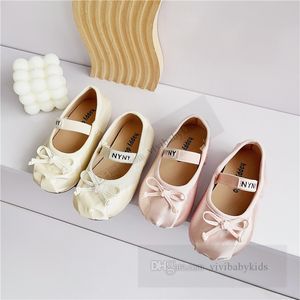 Fashion Little Girls Bows cloth flat shoes kids letter Elastic band soft bottoms princess shoes children birthday party ballet dance shoes Z7650