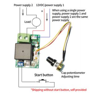 DC 12V 24V Time Relay Modul Justerbar timerfördröjning Stäng av timerreläkontrollomkopplaren med potentiometer 0 ~ 10/0 ~ 100sec 0 ~ 5min