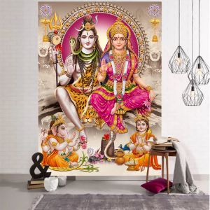 Hindistan Shiva Tanrı Goblen Hippi Duvar Asma Bohem Mandala Ganesha Arka Plan Bez Tavan Oturma Odası Sanat Odası Ev Dekor