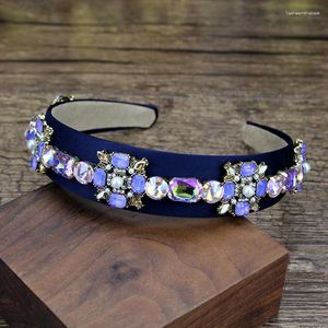 Clip per capelli di lusso AB Purple Crystal Opal Head Abchina Rhinestone Diamante Canda per capelli fatti a mano per gli accessori per donne di nozze